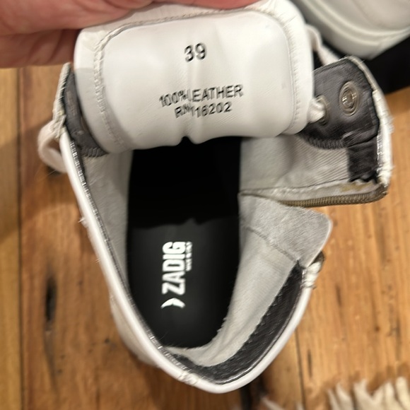 Zadig and Voltaire white high top sneakers, size 39 - Picture 2 of 5